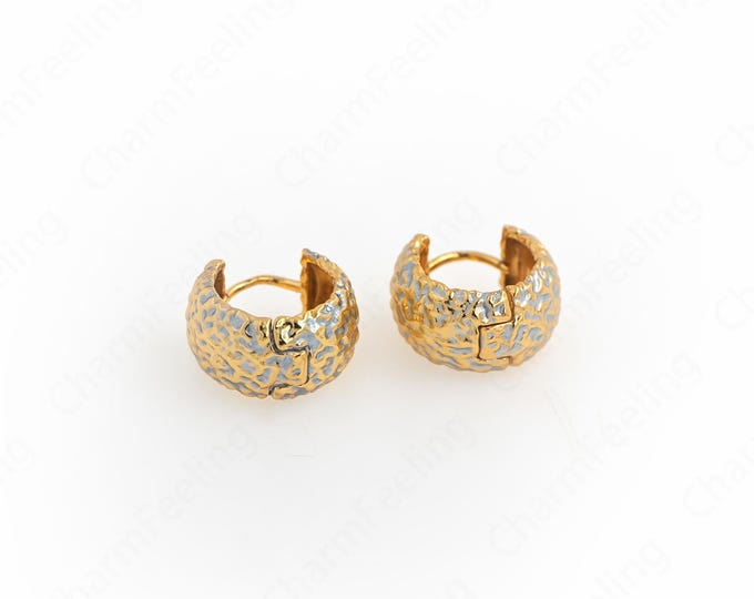 1 Pair,Round Earrings, 18K Gold Filled Thick Earrings, Round Earrings, Round Hollow Earrings, A Gift For Her, 16x15x8.8mm