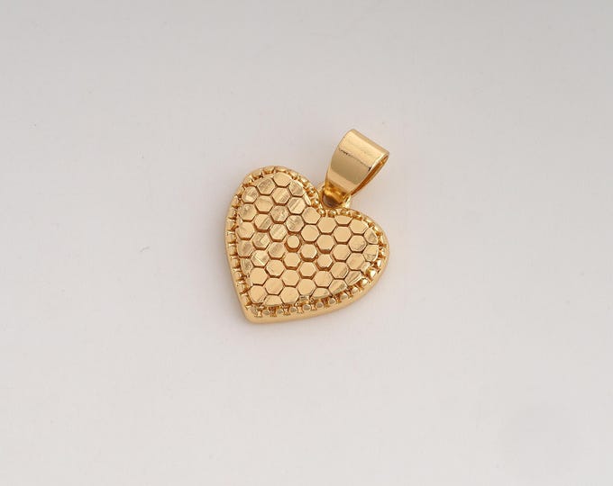 Heart Pendant,Love Pendant,18K Gold Filled Heart Charm,DIY Jewelry Accessories,21x15x2.8mm