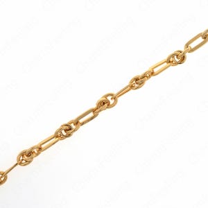 1 meter 18K Gold Filled Jumbo Link Paper Clip Chain，Paperclip Chain Necklace，DIY Jewelry Jewelry Making Semi-Finished Chain,5.3x3.2x0.3mm
