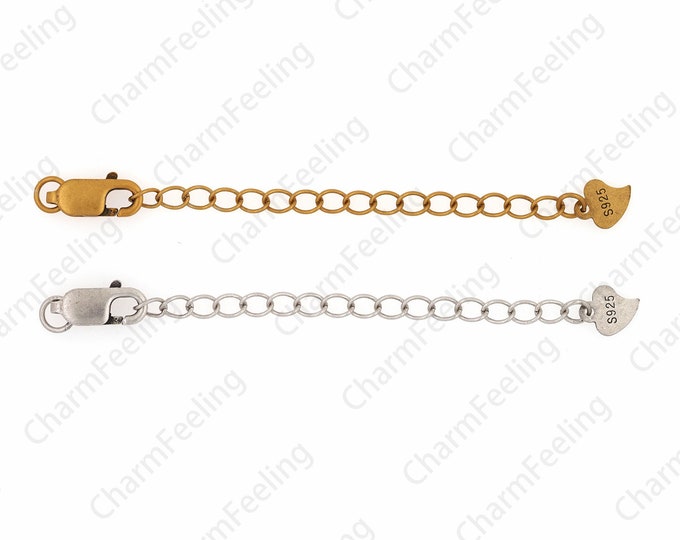 Lobster Clasp Chain, 18K Gold Filling Chain Accessories, S925 Silver Tail Chain, Sterling Silver Extension Chain, DIY Jewelry Supplies, 6cm