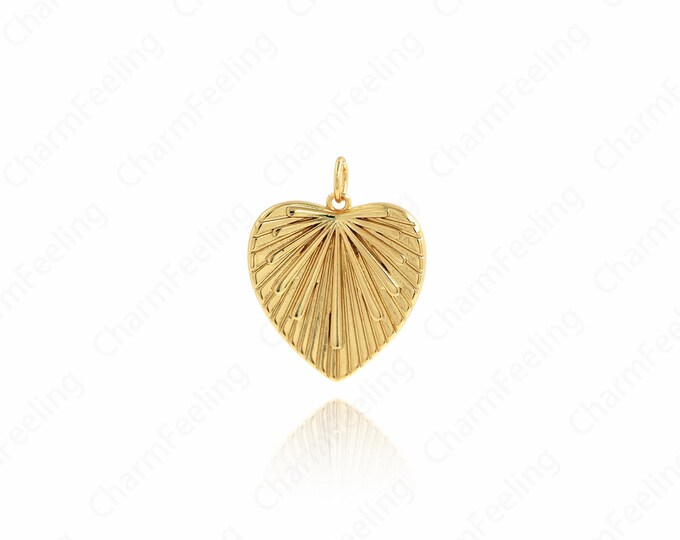 18K Gold Filled Heart Pendant,Heart Necklace, Heart Charm, Love Necklace, DIY Jewelry Accessories 24.7x19.4x3.4mm