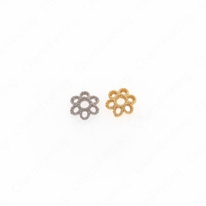 10 pcs 18K Gold Filled Flower Bead Caps,Pearl Caps,Round Bead Caps,Flower Caps,Spacer Jewelry, Brass Caps, DIY Gold Jewelry Making,5.6x1.6mm