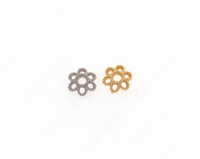 10 pcs 18K Gold Filled Flower Bead Caps,Pearl Caps,Round Bead Caps,Flower Caps,Spacer Jewelry, Brass Caps, DIY Gold Jewelry Making,5.6x1.6mm