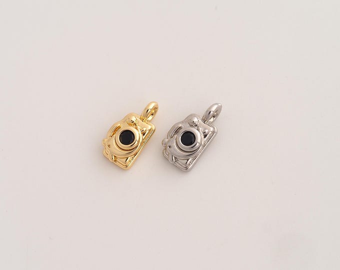CZ Camera Pendant,Camera Pendant,18K Gold Filled Camera Charm,DIY Jewelry Accessories,11.8x6.3x3.2mm