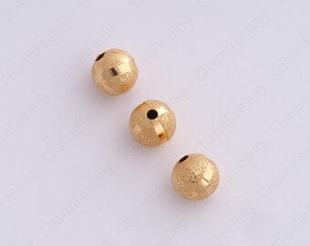 Gold Ball Spacer Beads, 18K Gold Filled Ball Beads,Dainty Ball Bracelet Necklace Spacer Beads, DIY Jewelry Supplies,8x7.7mm