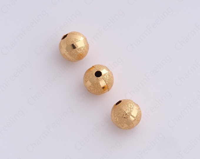 Gold Ball Spacer Beads, 18K Gold Filled Ball Beads,Dainty Ball Bracelet Necklace Spacer Beads, DIY Jewelry Supplies,8x7.7mm