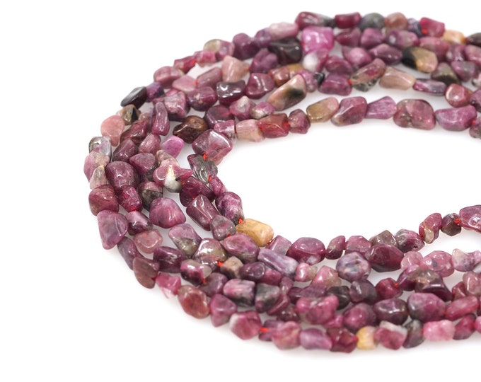 Natural Tourmaline Necklace,Tourmaline Beaded,Natural Stone Chain, Natural Gemstone Bead, DIY Bracelet Necklace Accessories, 6x8mm