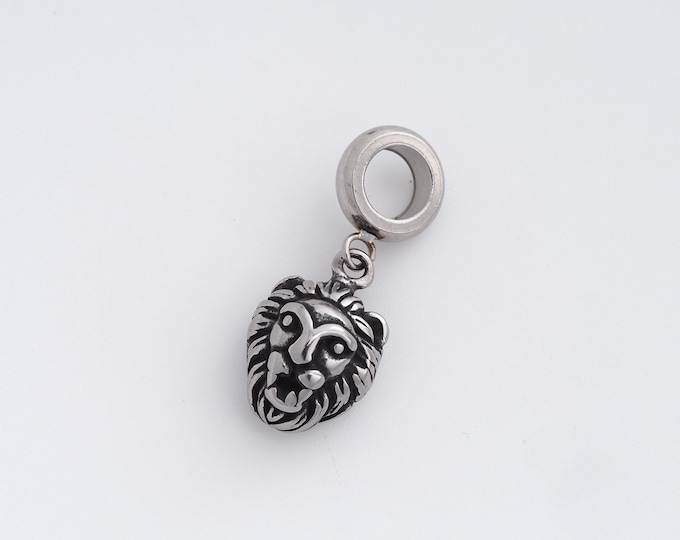 Stainless Steel Lion Pendant,Animal Charms,Lion Charm, DIY Jewelry Supplies, 25.6x10.2x8mm