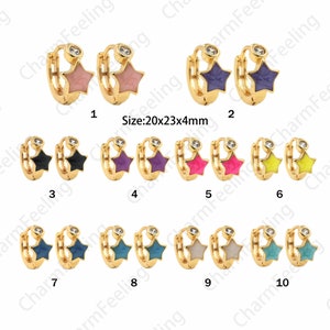 Enamel Star Earrings,18K Gold Filled Star Earrings Polaris Earrings Polaris Charm Star Charm Enameled Polaris Earrings, Dnamel Charm,1 pair