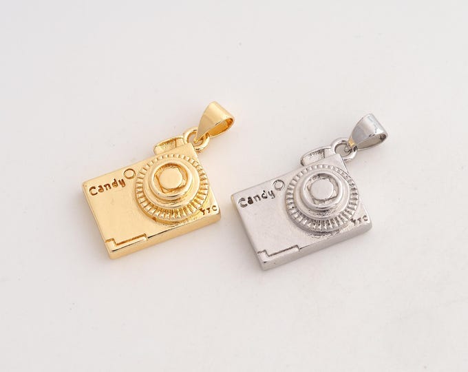 Camera Pendant,Camera Pendant,18K Gold Filled Camera Charm,DIY Jewelry Accessories,26x19x7mm