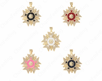 Pendentif En Plaqué Or 18 Carats - Forme Octogonale Avec étoile - Neuf Avec étiquettes - Marque Tata Gisèle