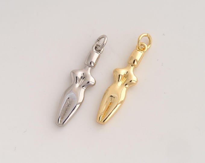 Human Body Pendant,Human Body Pendant,18K Gold Filled Human Body Charm,DIY Jewelry Accessories,30x8x3.3mm
