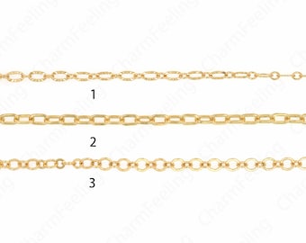 1 Meter,Double Chain,  Semi-Finished Textured Chain, 18K Gold Filled Cable Chain, Brass Chain, Bracelet And Necklace Accessories