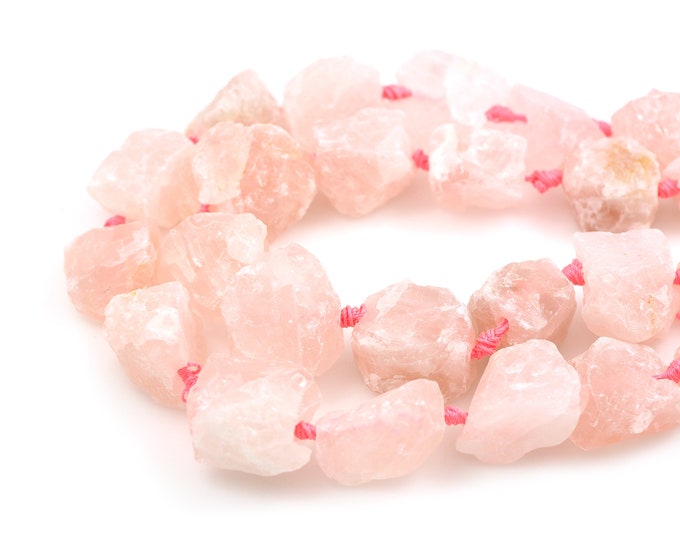Pink Crystal Raw Materials, Rough Pink Crystal Beads, Unfinished Gem Chain, Natural Stone Chain, DIY Gem Making Accessories, 25-30mm
