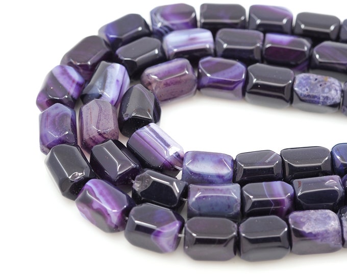 Purple Apatite Beads, Natural Stone Bracelet Necklace Accessories, Rectangular Gemstone Chain, DIY Gem Making Accessories, 15x20mm