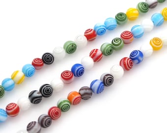 Ball Beads,Spiral Glass Beads, Murano Glass Beads,Ball Spacer Beads, Glass Jewelry, DIY Jewelry Supplies, 6\8\10\12mm