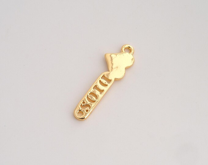 Heart Connector,DIOS Connector,18K Gold filled Letter Connector,DIY Bracelet Accessories, 26.8x8.3x1.7mm