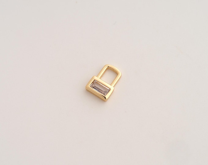 CZ Square Pendant,Square Pendant,18K Gold Filled Square Charm,DIY Jewelry Accessories,9.2x6.8x2mm