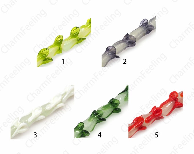 Cabbage Glass Beads,Murano Glass Beads,Cabbage Jewelry,Cabbage Spacer Beads,DIY Beading Supplies,12.5x19mm
