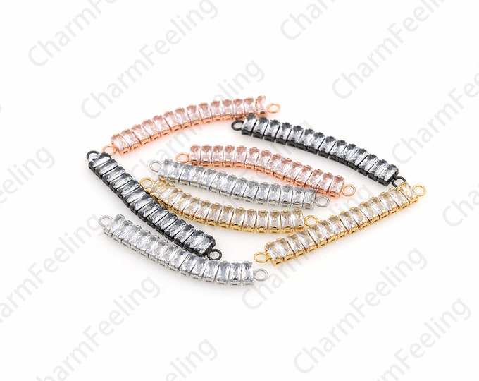 Classic Tennis Bracelet Filled with 18K Gold, Micropavé CZ Gold Bracelet, Ladies Bracelet, DIY Bracelet Necklace Accessories, 6.8x55x3mm