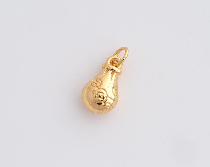 Gold Wallet Pendant Money Jewelry Wallet Charms 18K Gold Filled Waterdrop Charm,DIY Jewelry Supplies,16.8x8x5.5mm