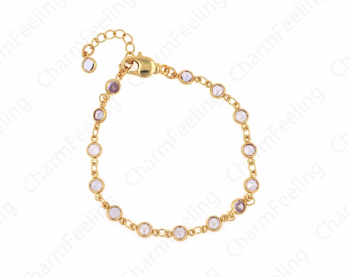 Friendship Bracelet,Zircon Bracelet,Beaded Bracelet, 18K Gold Filled Beaded Bracelet,Fashion Bracelet, Daily Bracelet,