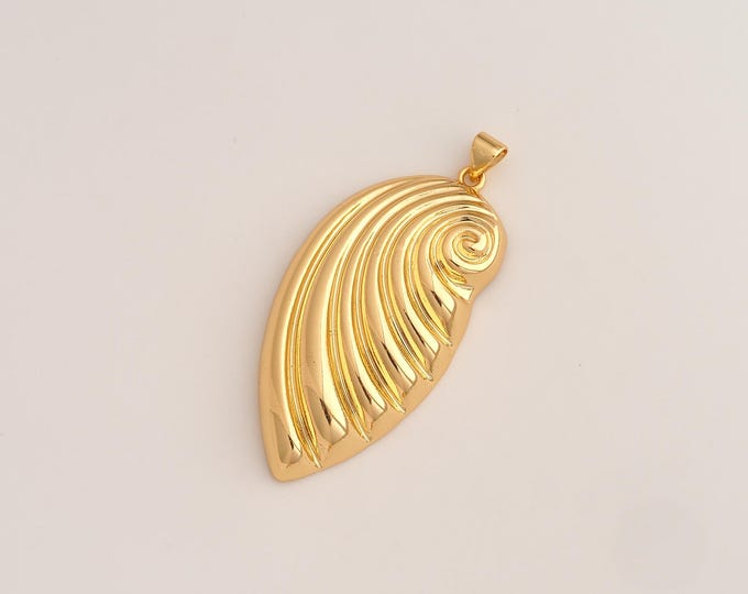 Snail Shell Pendant,Shell Pendant,18K Gold Filled Snail Shell Charm,DIY Jewelry Accessories,49x23x5mm