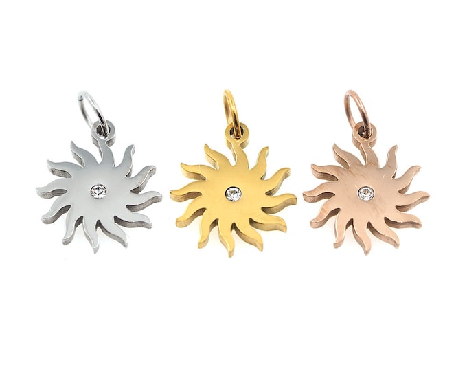 Sunburst necklace, sunshine pendant, DIY sunshine jewelry 17*11*1.5mm 1pcs