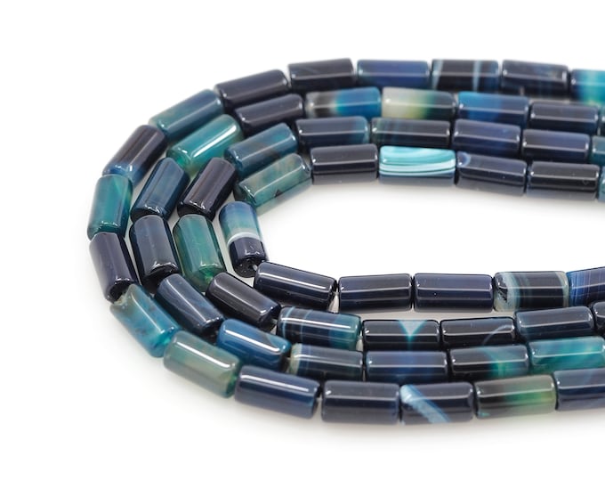 Sapphire Cylindrical Bead, Blue Apatite Crystal Gemstone Beads,Natural Stone Necklaces, Gemstone Necklaces, DIY Bracelet Accessories,8x16mm