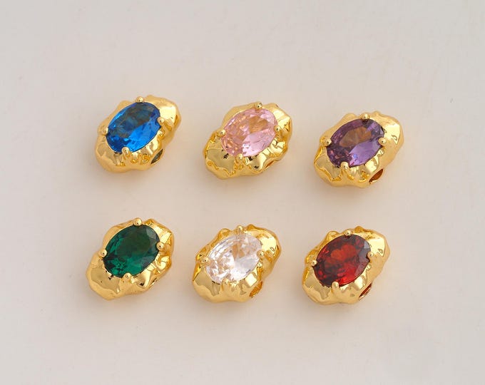 18K Gold Filled Irregular Spacer Beads,CZ Irregular Beads,Irregular Beads,DIY Jewelry Supplies,18x9x7.6mm Hole 2.7mm