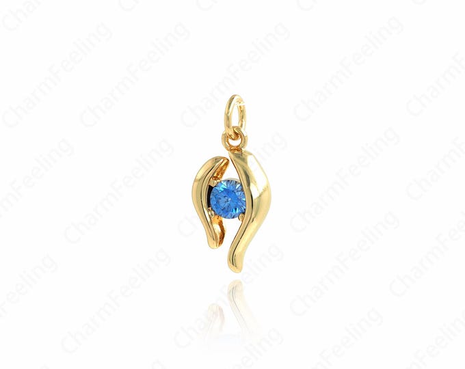 Micropavé CZ Eye Charm, Eye Pendant, Beautiful Eye Necklace, 18K Gold Filling The Third Eye Charm, DIY Jewelry Accessories,19.2x8.4x4.5mm