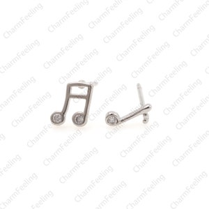Musical note studs, music studs, musical note charms, small studs, ear jewelry accessories 1pair