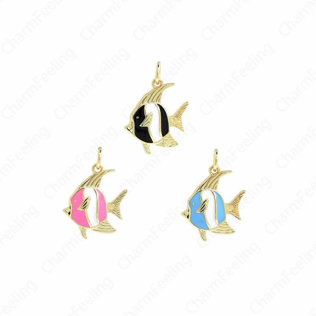 Jwelleries Fish Fish Jewelry, Dainty Fish Necklace, Tropical Fish Pendant, 18K Gold ...