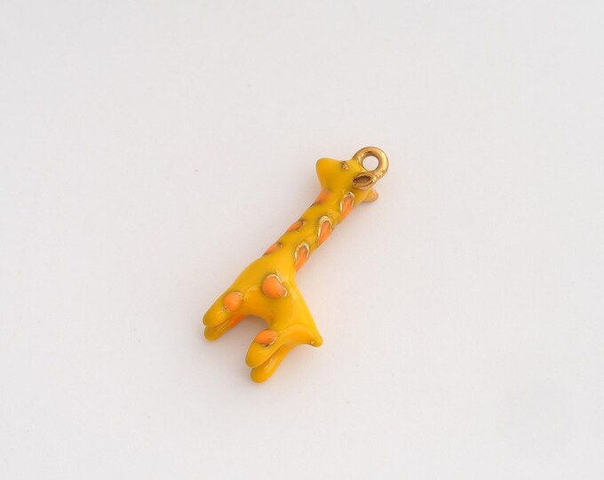 Enamel Giraffe Charms,Dainty Animal Charm, 18K Gold Filled Giraffe Pendant,DIY Jewelry Accessories 24.3x13.5x4.6mm