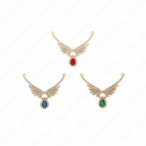 18K Gold Filled Bird Pendant, Hummingbird Necklace,Bird Charm,Animal Pendant, Animal Charm,Micropavé Cubic Zirconia Jewelry 33x44x5mm
