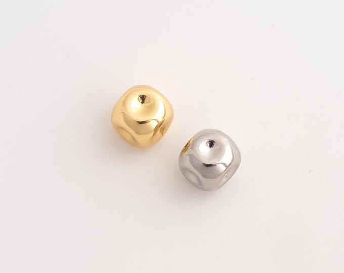 5 pcs 18K Gold Filled Square Spacer Beads,Tube Beads,Square Tube Beads,DIY Jewelry Supplies,8.6mm Hole 2mm