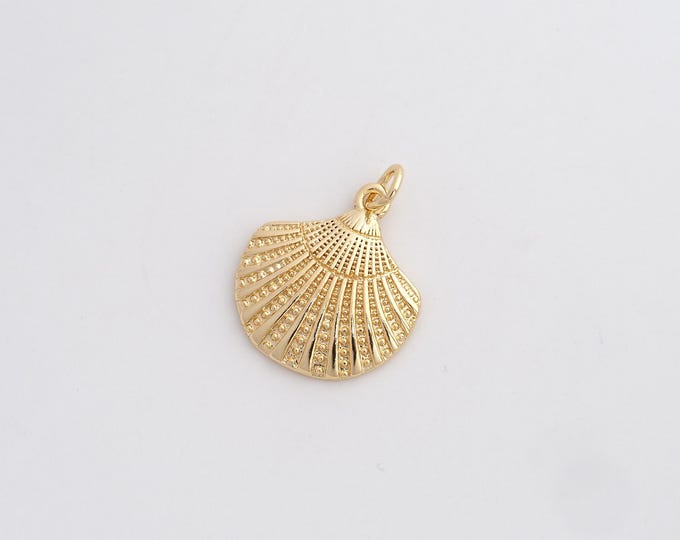 5 pcs Shell Pendant,Oyster Pendant,18K Gold Filled Shell Charm,DIY Jewelry Accessories,22.5x17.2x2.5mm