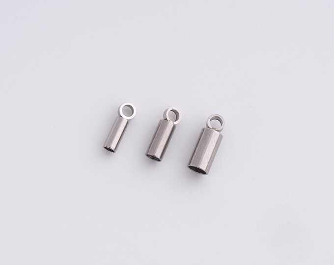50 pcs End Tip Caps,Stainless Steel End Tip Caps,End Tip Caps,Leather End Tip Caps,DIY Jewelry Supplies