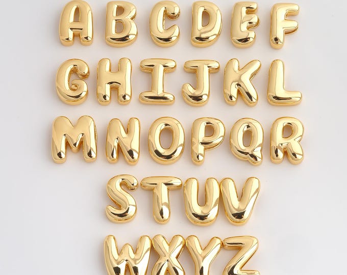 Initial Pendant,Letter Pendant,18K Gold Filled Initial Charm,DIY Jewelry Accessories,21x15.5x7mm