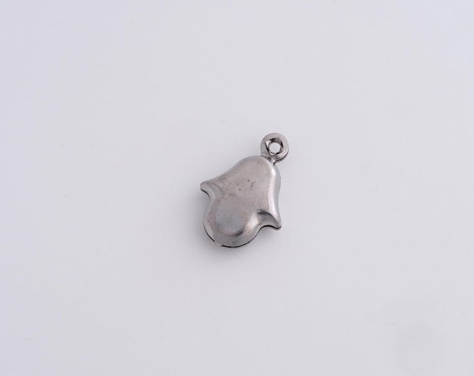 20 pcs Stainless Steel Hamsa Pendant, Slap Necklace,Hamsa Charm,Hand Pendant, DIY Jewelry Supplies, 14.3x10x3.4mm