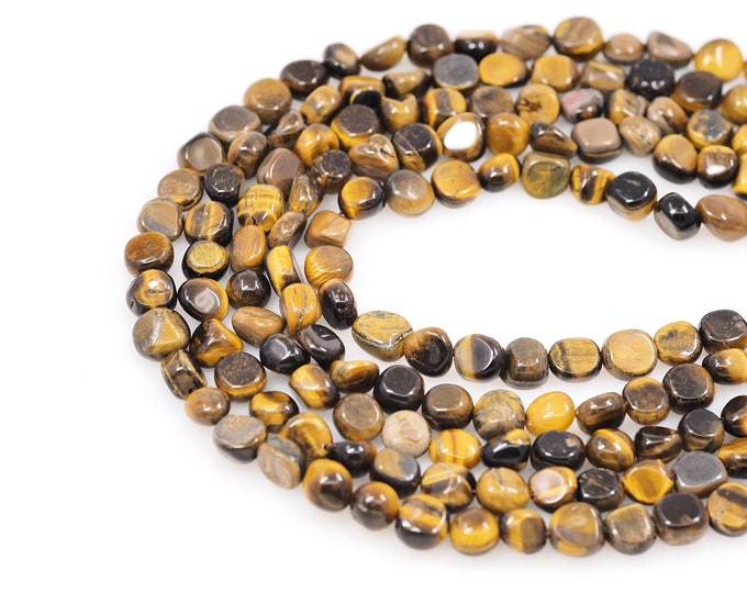 Tiger Stone Bead, Natural Stone Chain, Gemstone Necklace, Tiger Stone Necklace, Jewelry Supplier, Natural Stone Bead, 6x8mm