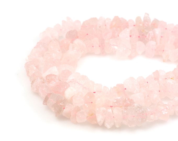 Rough Pink Crystal Beads,Pink Crystal Raw Materials,Unfinished Gem Chain,Natural Stone Chain, DIY Gem Making Accessories,7-10x10-15mm