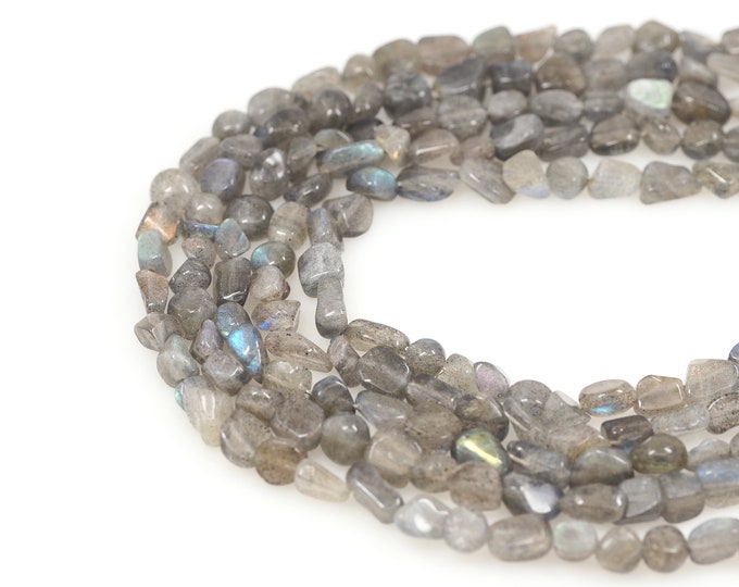 Flash Stone Necklace, Natural Stone Chain, Gemstone Necklace, Irregular Shape Gemstone Bead, DIY Bracelet Necklace Accessories, 6x8mm