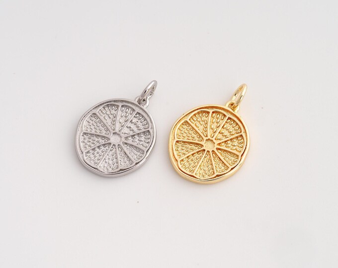 5 pcs Lemon Pendant,Fruit Pendant,18K Gold Filled Lemon Charm,DIY Jewelry Accessories,21x14.6x2mm