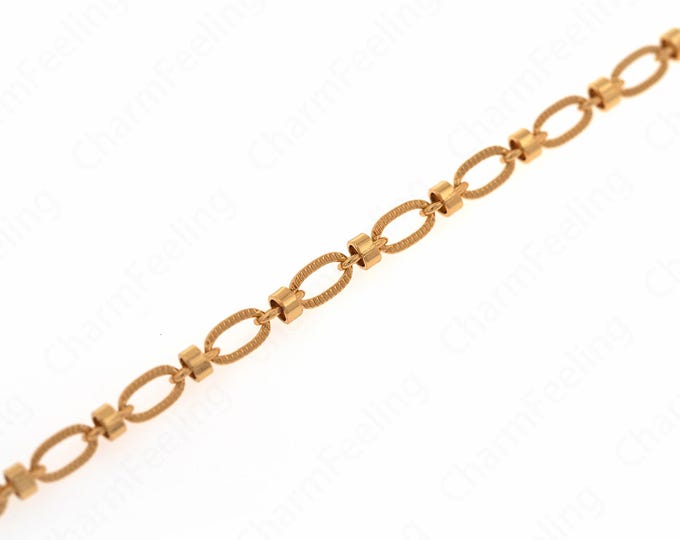 1 meter Paper Clip Chain, 18K Gold Filled Oval Chain, Continuous Chain,Welded Chain,Necklace Bracelet Accessory 7.8x4.5x0.8mm