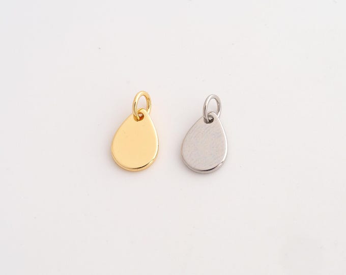 5 pcs Water Drop Pendant,Tear Drop Pendant,18K Gold Filled Water Drop Charm,DIY Jewelry Accessories,14.2x8.2x1.5mm