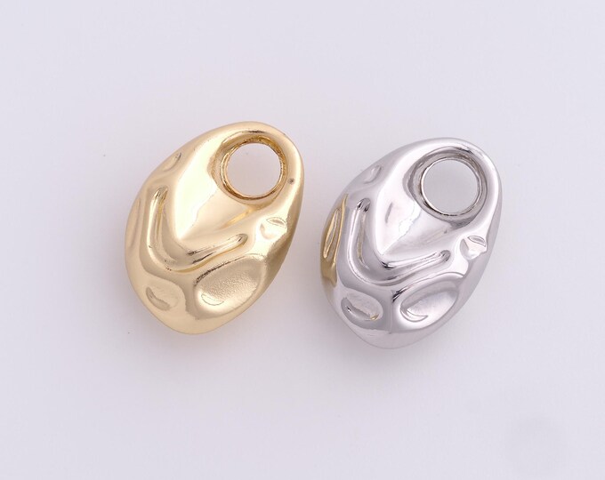 Dainty Jewelry Pendant, 18K Gold Filled Oval Necklace,Oval Pendant, Oval Pendant, DIY Jewelry Accessories, 24.2x18x9.7mm