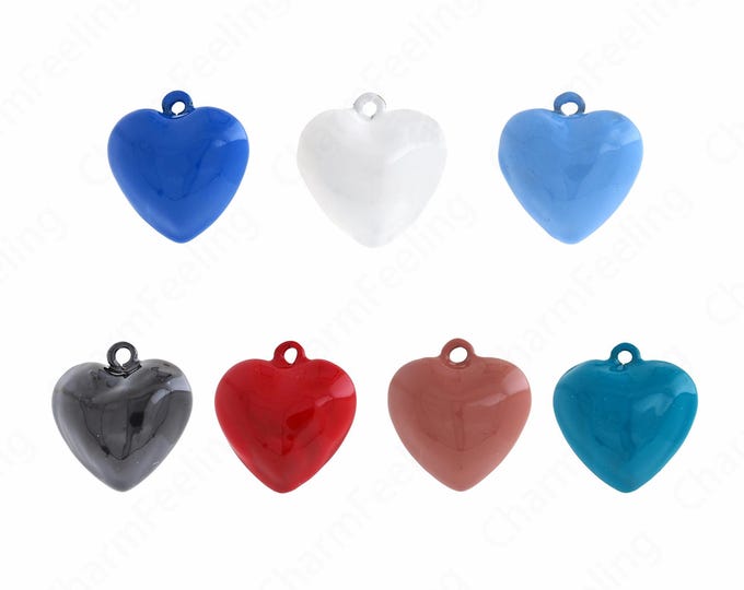 Enamel Heart Pendant, Heart Charm,Red Heart Charm, Heart Necklace, Enamel Charm, DIY Jewelry Making Accessories 20.3x21.2x10.5mm