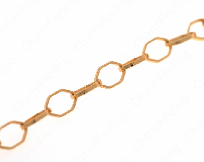 1 Meter, Exquisite Chain Necklace,18K Gold Filled Chain,Honeycomb Twisted Chain, Welded Chain,DIY Jewelry Supplies,10.5x6.7x1.2mm