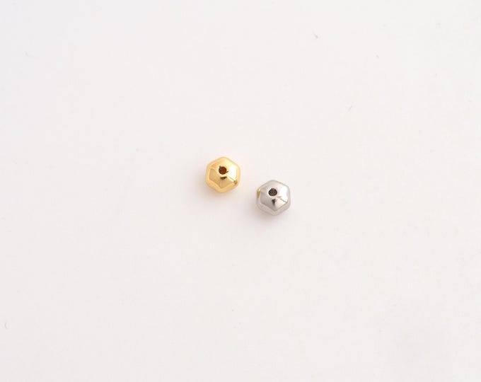 10 pcs 18K Gold Filled Hexagonal Tube Spacer Beads,Hexagonal Beads,Tube Beads,DIY Jewelry Supplies,4x3.2mm Hole 1mm